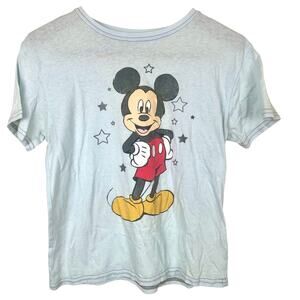 Disney Womens T Shirt Sz M Mickey Mouse Retro Thin Ringer Stars Indie Hipster